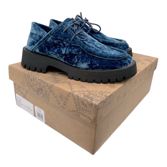 FREE PEOPLE Convertible Velvet Loafer Oxford Disco Indigo size 36 US 5.5-6 - Picture 3 of 10